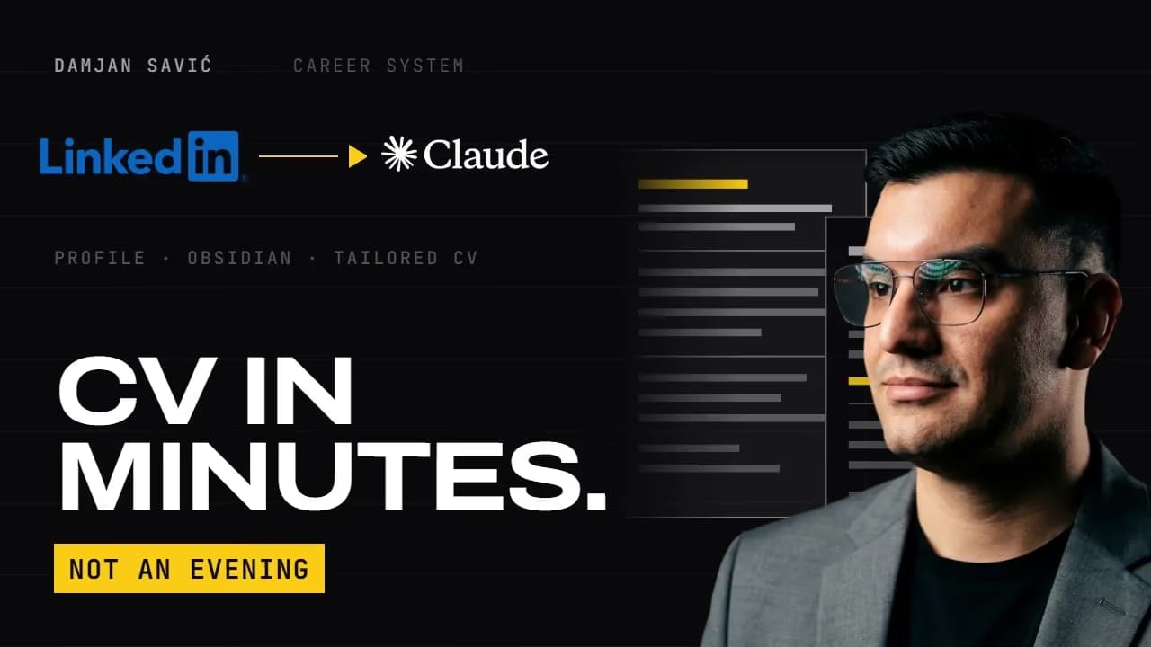 Titelbild des Artikels: Bewerbungen in Minuten: LinkedIn als Quelle, Obsidian als Gedächtnis, Claude als Setzer