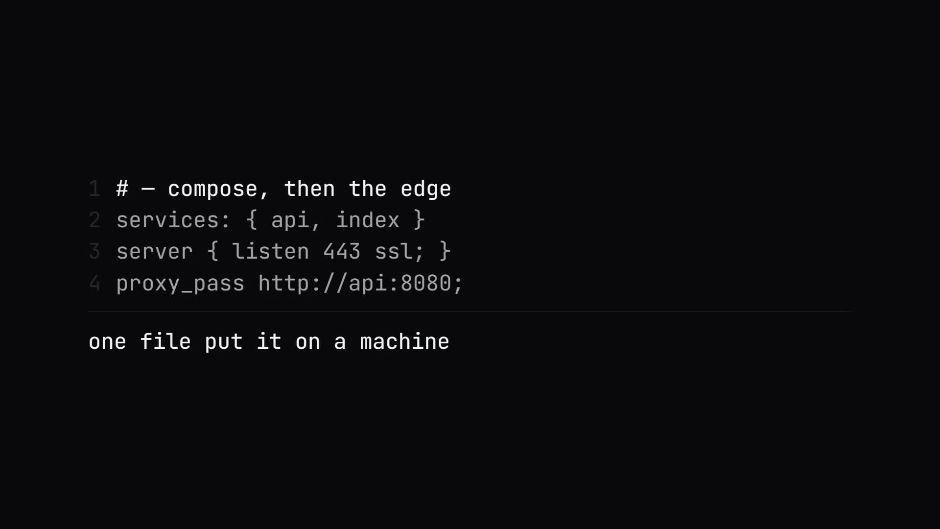 Screenshot · Compose-Datei und Nginx-Block
